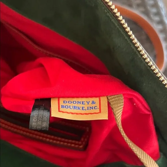 Dooney & Bourke Red Leather Shoulder Bag with Gold Accents - Picture 5 of 8